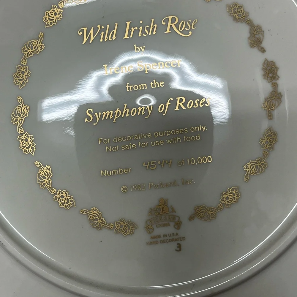 - PICKARD Symphony of Roses full set collector plates by Irene Spencer